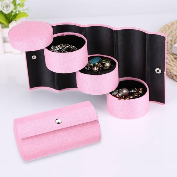 Jewellery Organizer - Rotating Cylinder - Pink - Single Piece