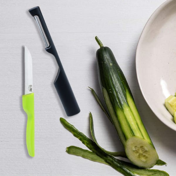 Knife And Peeler - Green - Single Piece