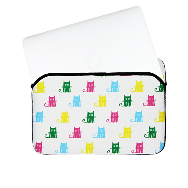 Laptop Sleeve - Multicolour Cats With White Background