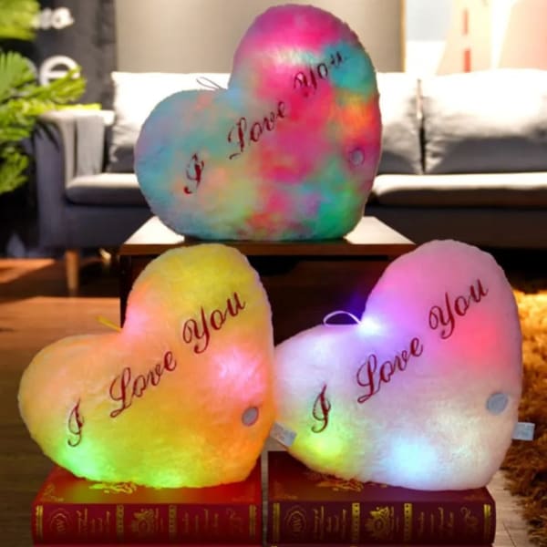 LED Pillow - Heart - I Love You - Single Piece