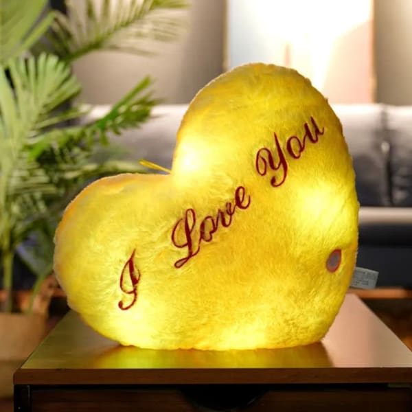 LED Pillow - Heart - I Love You - Single Piece