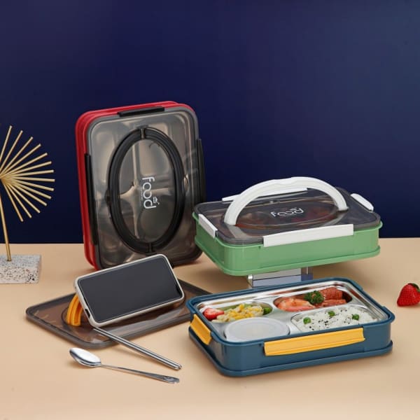 Lunch Box - 4 Compartments - Reheatable - Single Piece