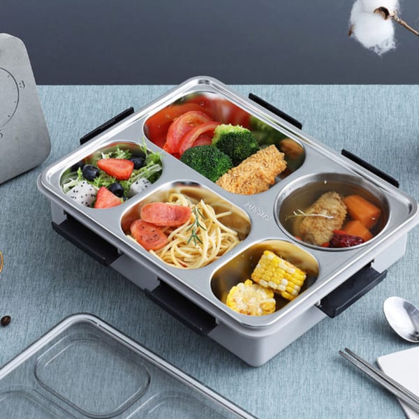 Lunch Box - 5 Compartments - Reheatable - Single Piece