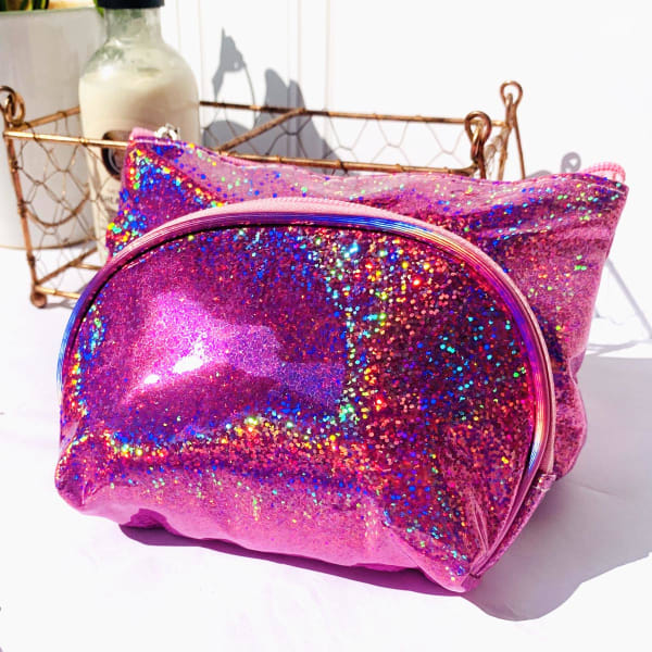 Makeup Pouch - Glitter And Shimmer - Set Of 2