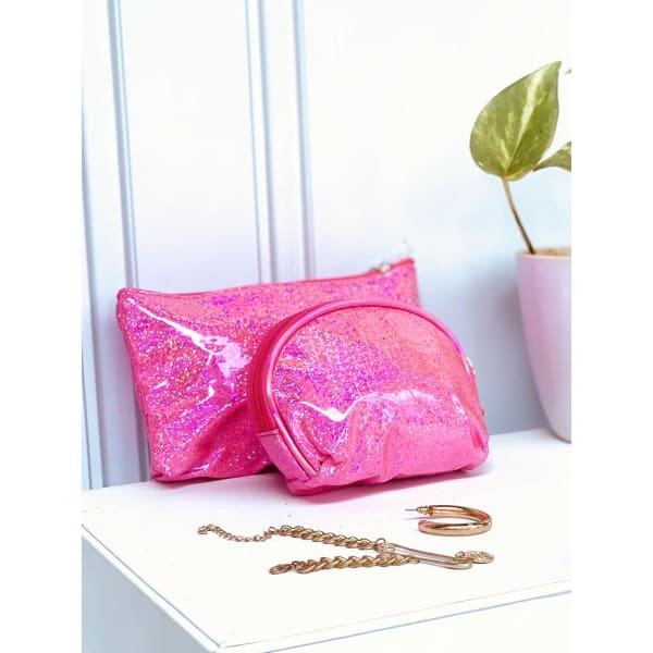 Makeup Pouch - Glitter And Shimmer - Set Of 2