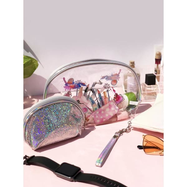 Makeup Pouch - Transparent - Set Of 3