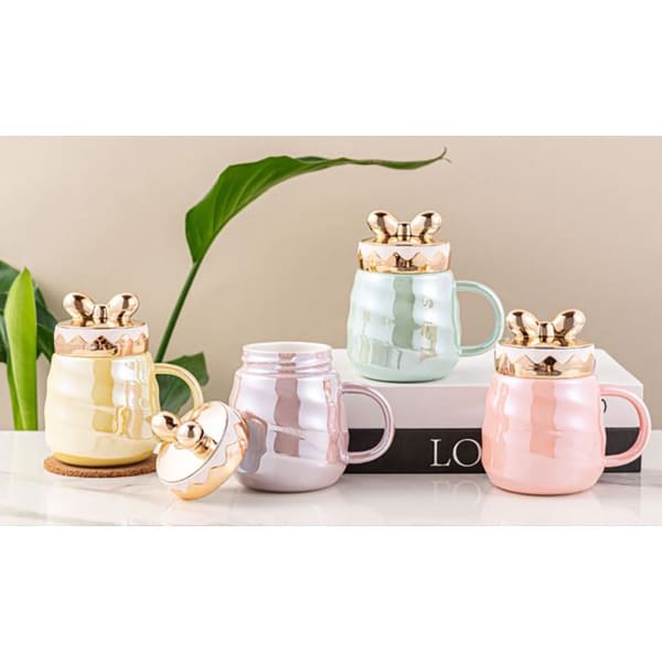 Mettalic Mug With Bow Lid - Assorted - Single Piece