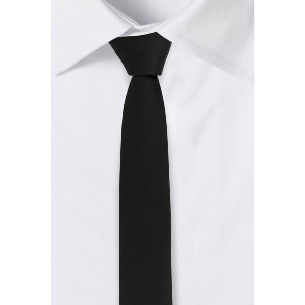 Microfiber Necktie - Solid Black Ultra Thin - Single Piece