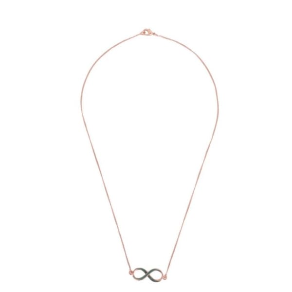 Neck Chain - Infinity - Rose Gold - Green Enamel