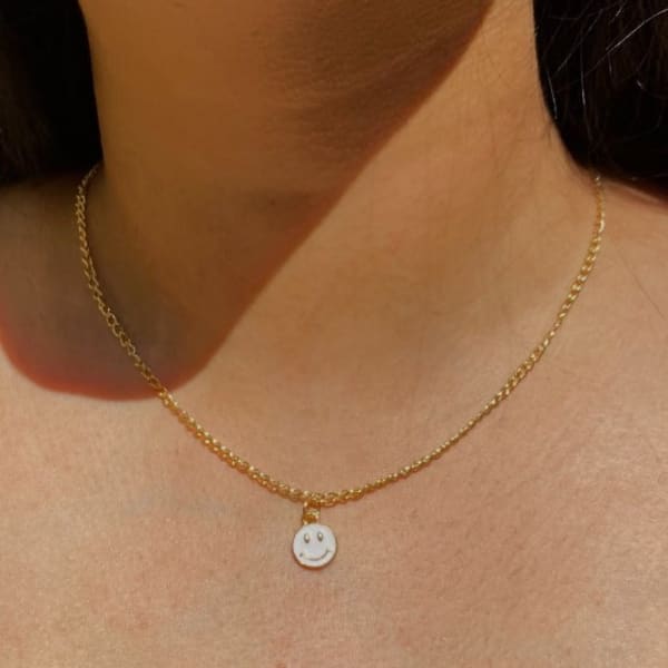 Necklace - Gold Smiley - Single Piece