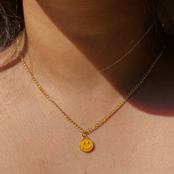 Necklace - Gold Smiley - Single Piece