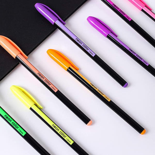 4pcs/set Fluorescent Highlighter Pen, Neon Colors, Highlight Important  Points, Doodle, Student Study Fluorescent Pen, Large Capacity Notebook Pen