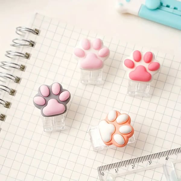 Paper Clip - Paw - Assorted - Set Of 4