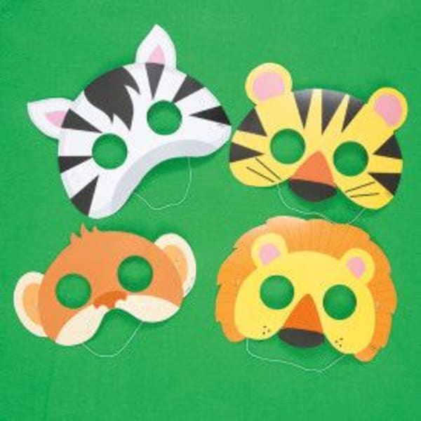 Party Masks - Animal Jungle - Set Of 8