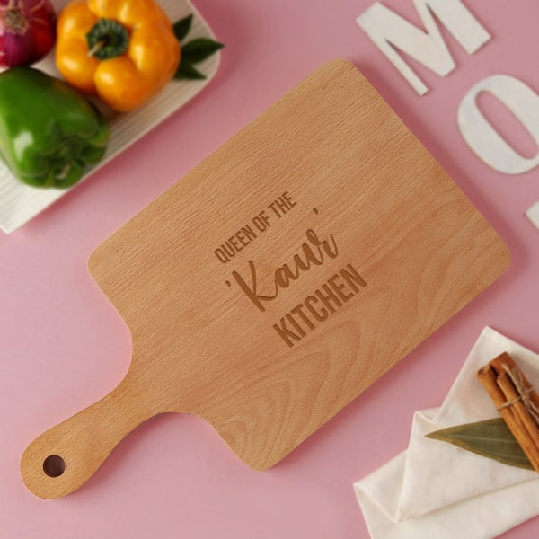 Personalised Chopping Board With Handle For Mom