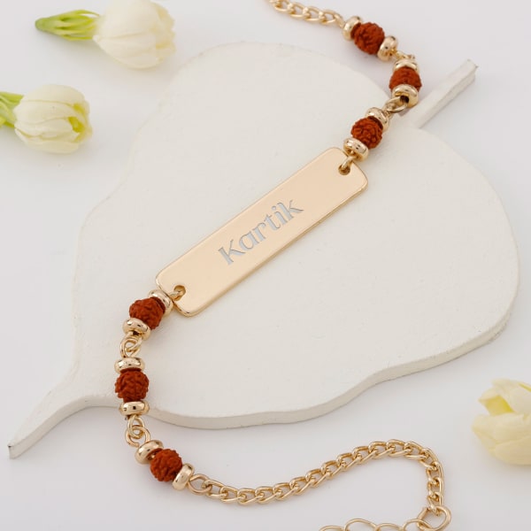 Personalized Rudraksha Bracelet Rakhi