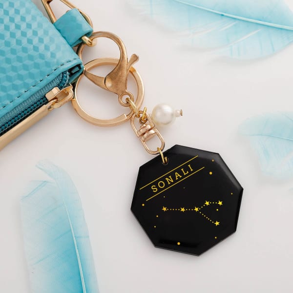 Personalized Zodiac Constellation Keychain - Cancer