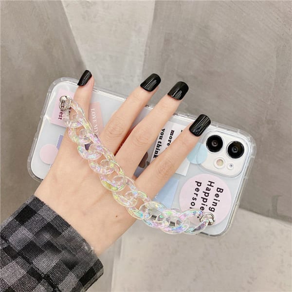 Phone Case With Wrist Strap Chain - Aesthetic Quotes - Single Piece