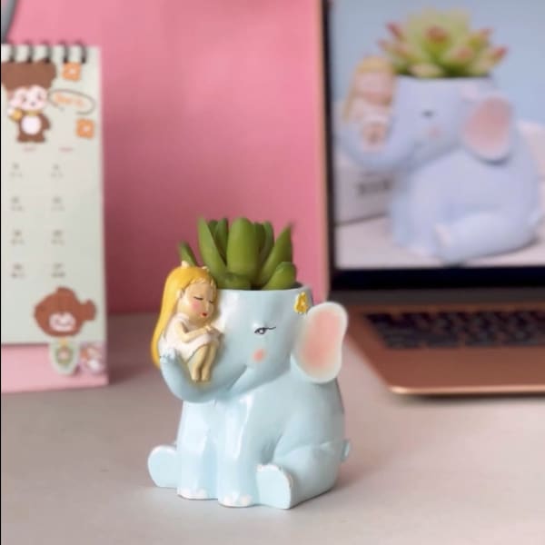 Planter - Baby Elephant - Resin - Single Piece