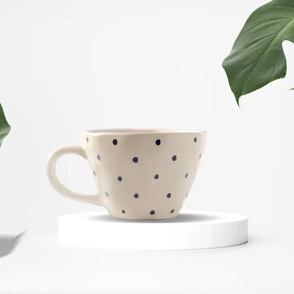 Polka Dot Ceramic Mug - Assorted - Single Piece