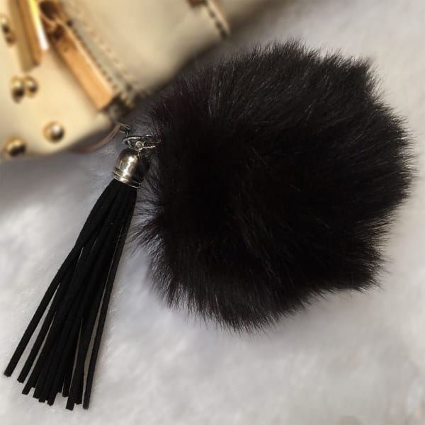 Pompom Keychain - Black