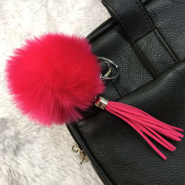 Pompom Keychain - Hot Pink