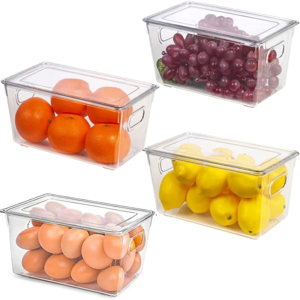 Refrigerator Organizer With Lids - Assorted - Single Piece