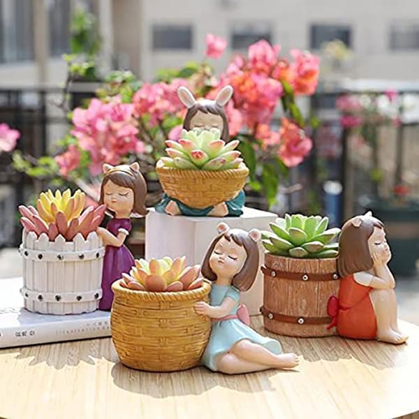 Resin Basket Planter - Assorted - SIngle Piece