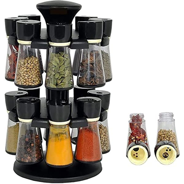 Revolving Spice Rack - Plastic - Set Of 12