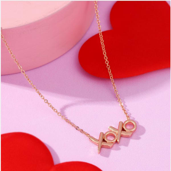 Rose Gold XOXO Pendant Chain Love Gift