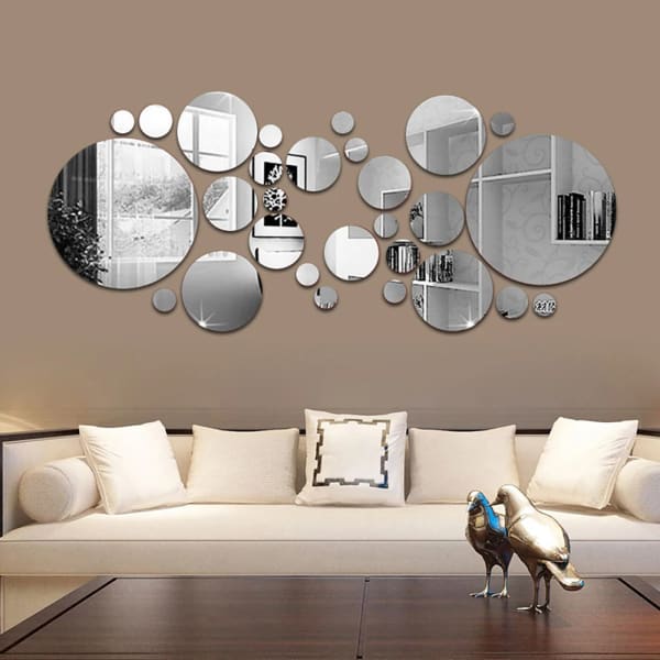 Round Acrylic Wall Mirror - Assorted - Set Of 11