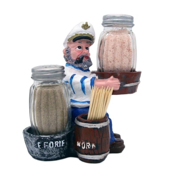 Sailor Salt Pepper Shakers With Toothpick And Napkin Holder