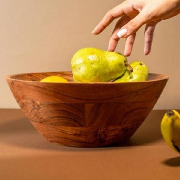 Serving Bowl - Wooden - V Shaped - Single Piece