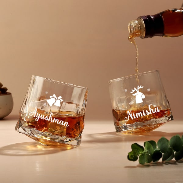 Set of 2 Personalized Whiskey Glasses