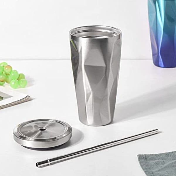 Sipper With Straw - Diamond Cut - Single Piece