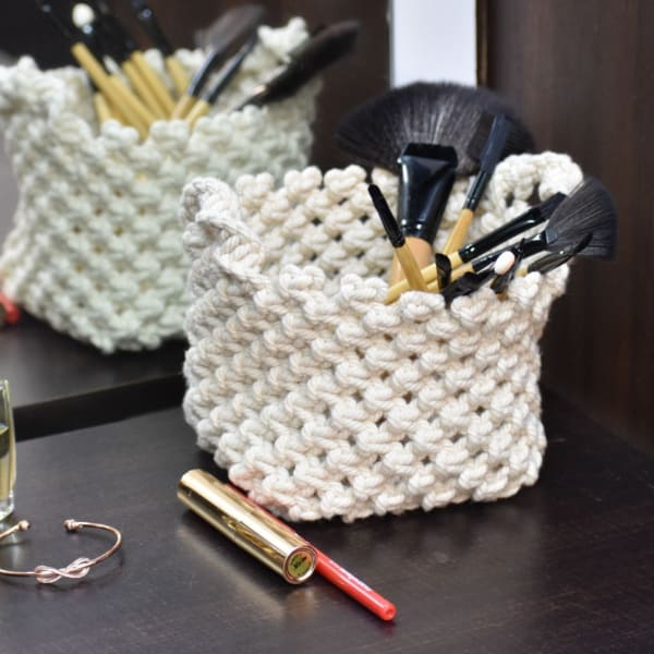 Small Basket - Macrame - Single Piece