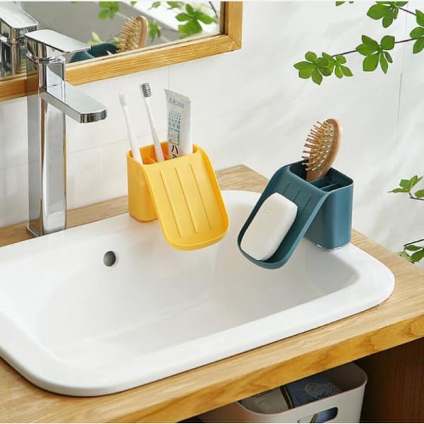 Soap And Toothbrush Holder - Wall Mountable - Single Piece