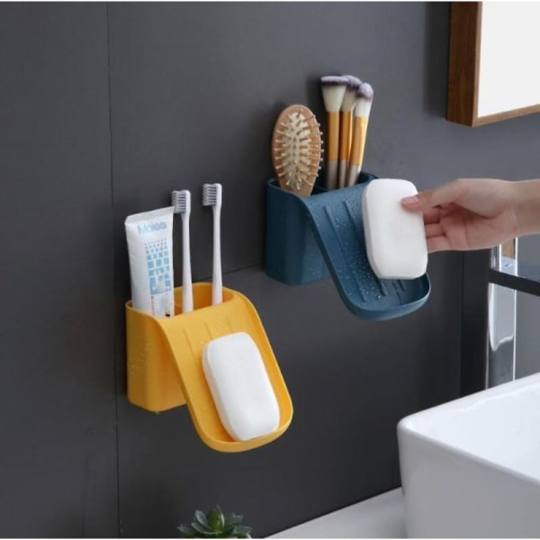 Soap And Toothbrush Holder - Wall Mountable - Single Piece