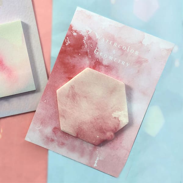 Sticky Notes - Hexagon Watercolour