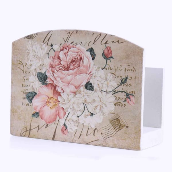 Tissue Holder - Wooden - Floral - Single Piece