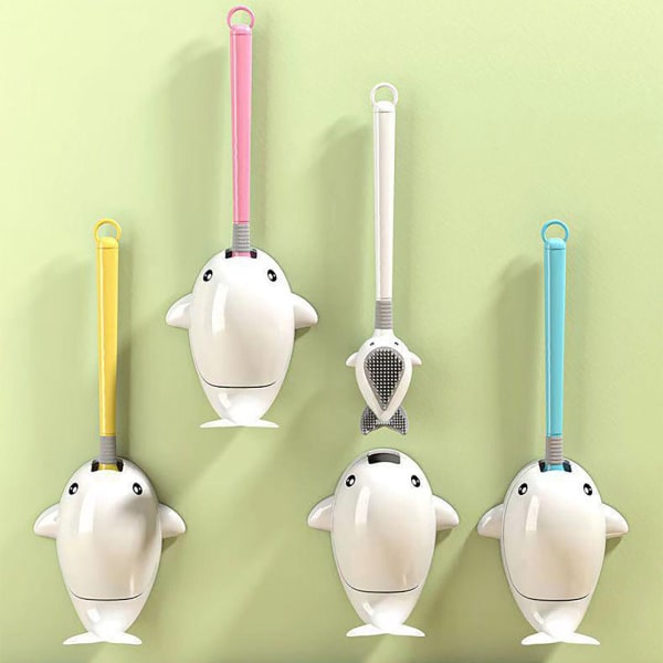 Toilet Cleaning Brush With Stand - Whale - Assorted - Single Piece