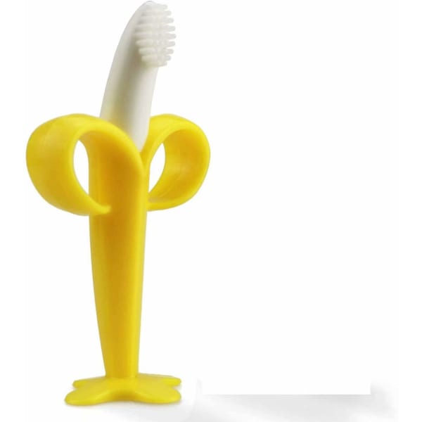 Toothbrush With Suction Stand - Banana - Silicone - Single Piece