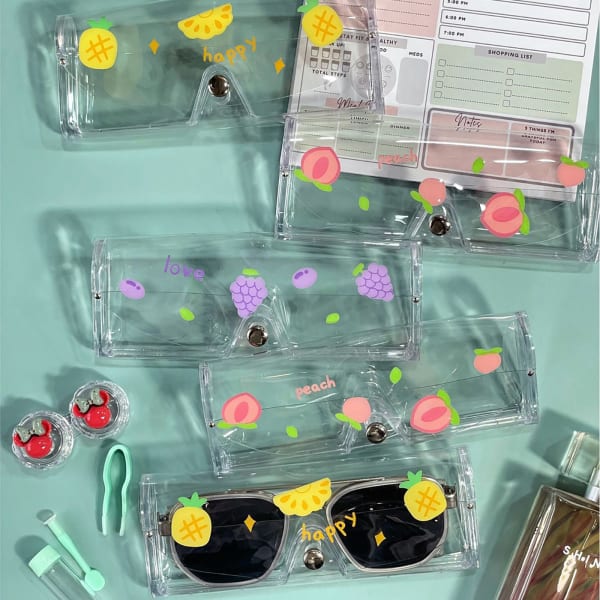 Transparent PVC Glasses Case - Assorted - Single Piece