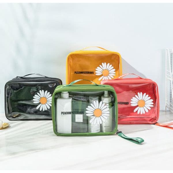 Travel Pouch - Flower - Transparent - Single Piece