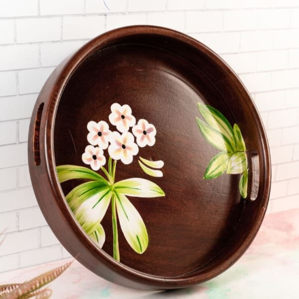 Tray - Floral - Round - Single Piece