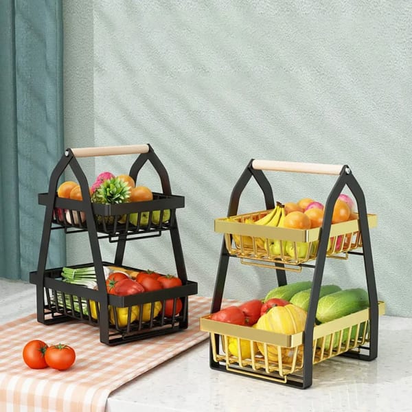 Two-Tier Countertop Fruit Basket - Assorted - Single Piece