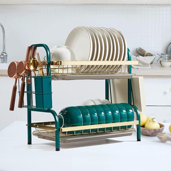 Utensils Drying Rack Gold Tinge Assorted Single Piece PropShop24 JVS1263841