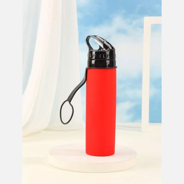 Water Bottle Collapsible - Red - Silicone - 550ml - Single Piece