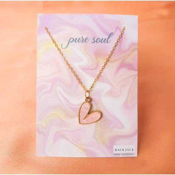 Y2K Charm Pendant Gold Necklace - Glass Heart - Single Piece