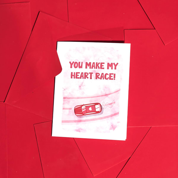 You Make My Heart Race Greeting Card - Single Piece